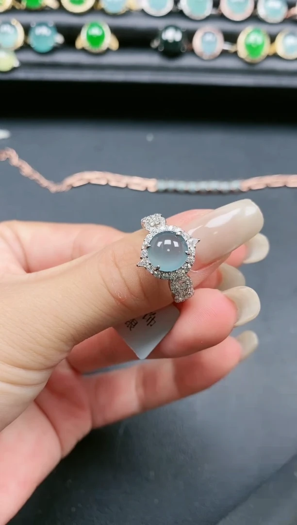 翡翠戒指银S925镶嵌11111