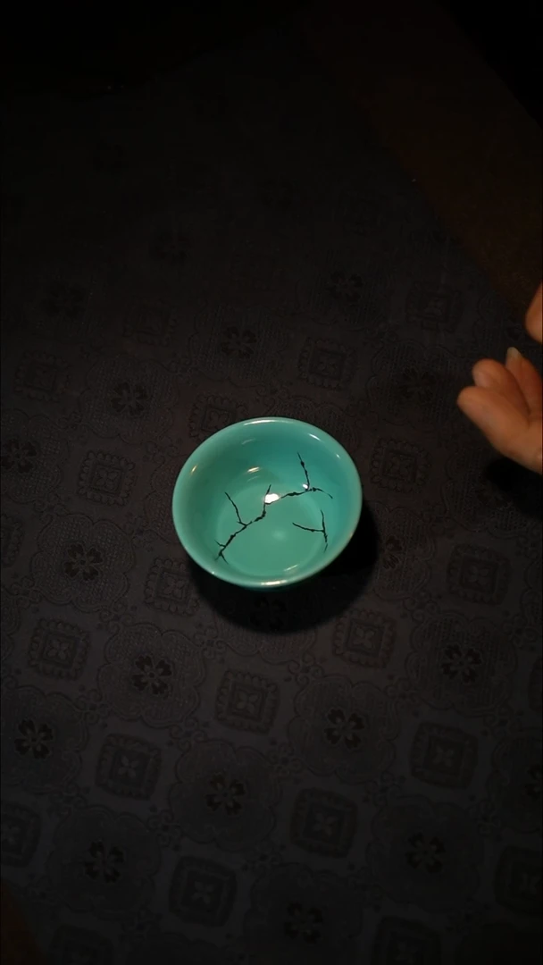 瓷片龍*宝蕴阁 松石绿石纹杯（预售）