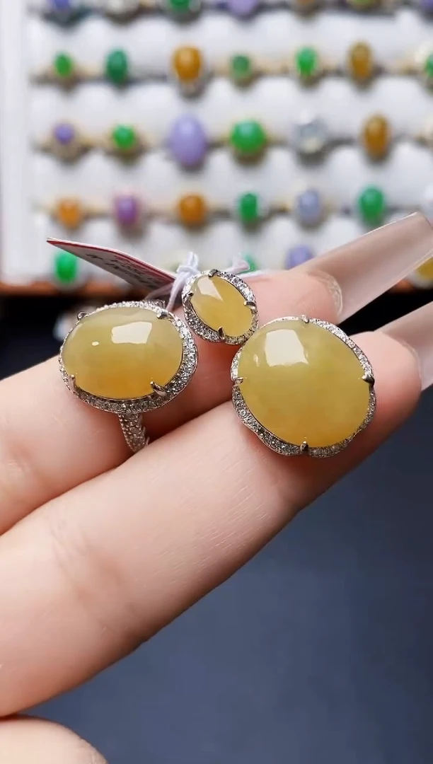 银S925镶嵌戒指翡翠0336