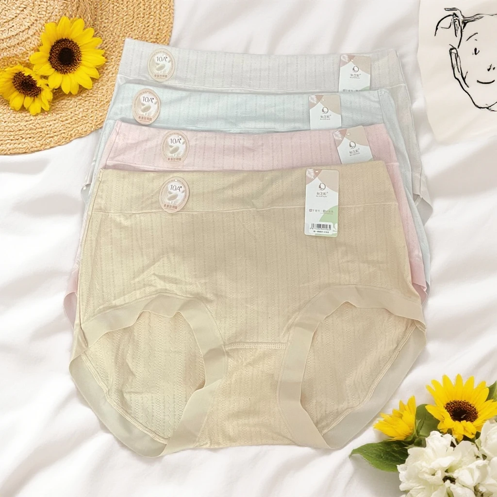 k11【大码】高弹柔内裤高腰软舒适女士提臀亲肤丝滑双层无痕柔软