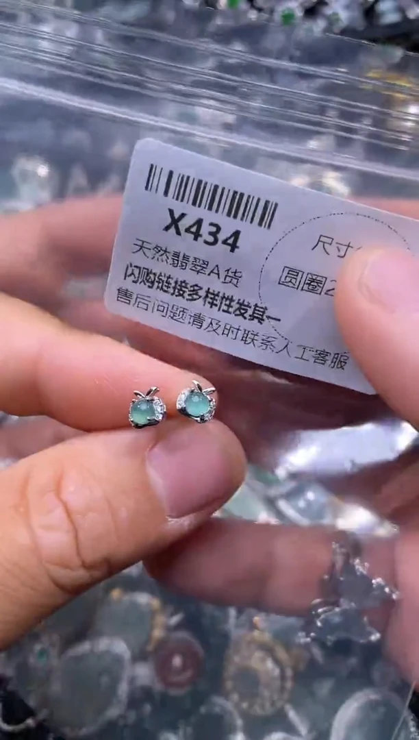 【闪购商品】翡翠颈饰未镶嵌X434耳钉