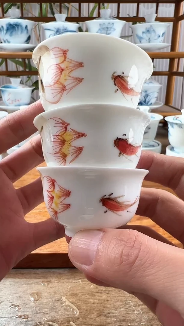 小***?全品红鱼荷花小和顺杯3个