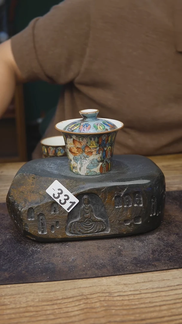 甘石陶艺千佛斗彩331