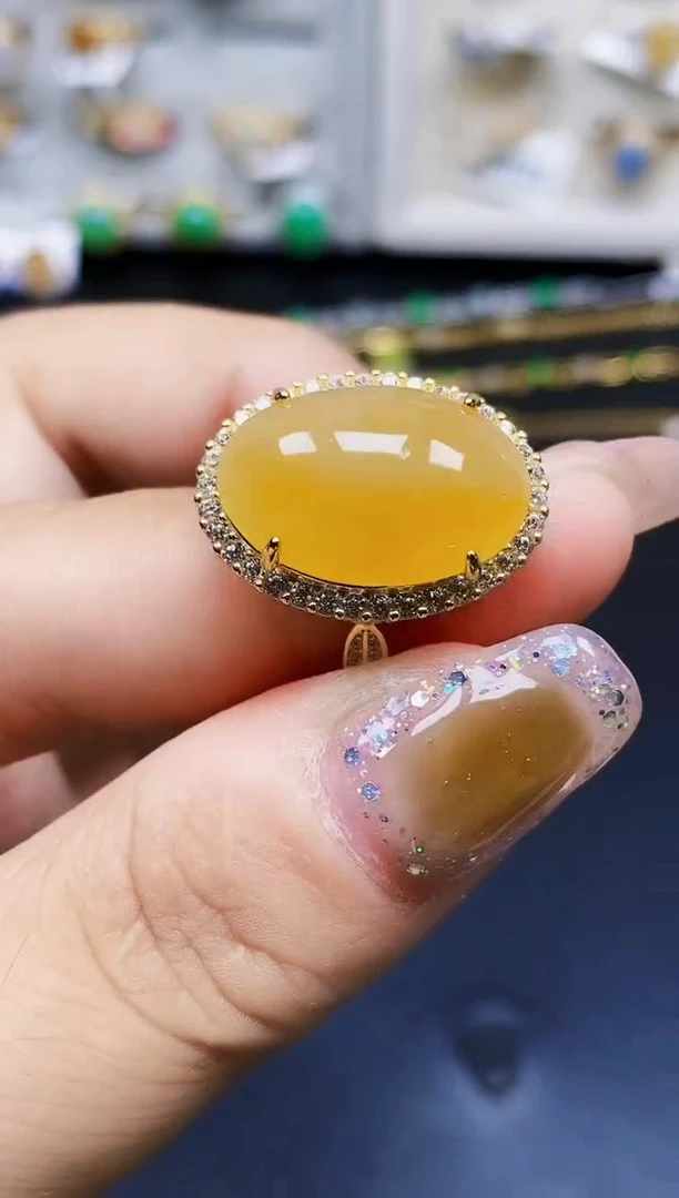 银S925镶嵌戒指翡翠8049