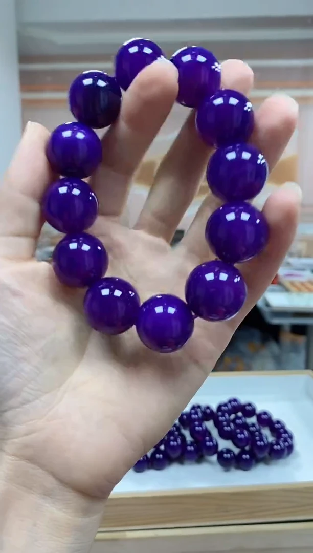 未镶嵌手串玛瑙/玉髓皇家紫玛瑙手串尺寸20mm