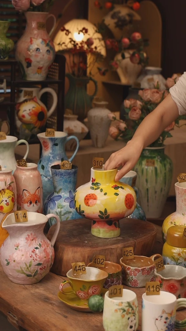 陶瓷景德镇设计师手作花器摆件侘寂风310