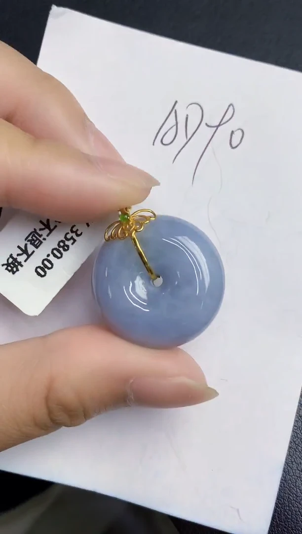 翡翠18K金镶嵌颈饰000000000