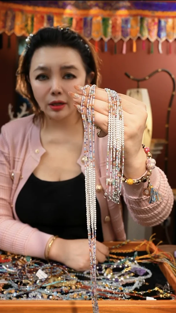 铜珐琅施家珠项链