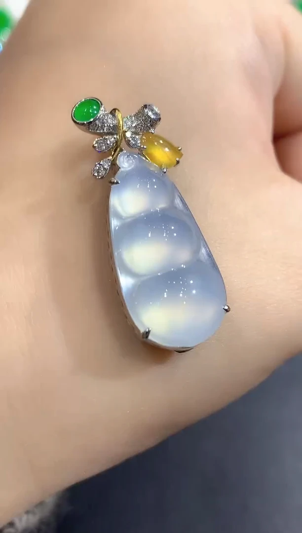 颈饰18K金镶嵌翡翠186-吊坠