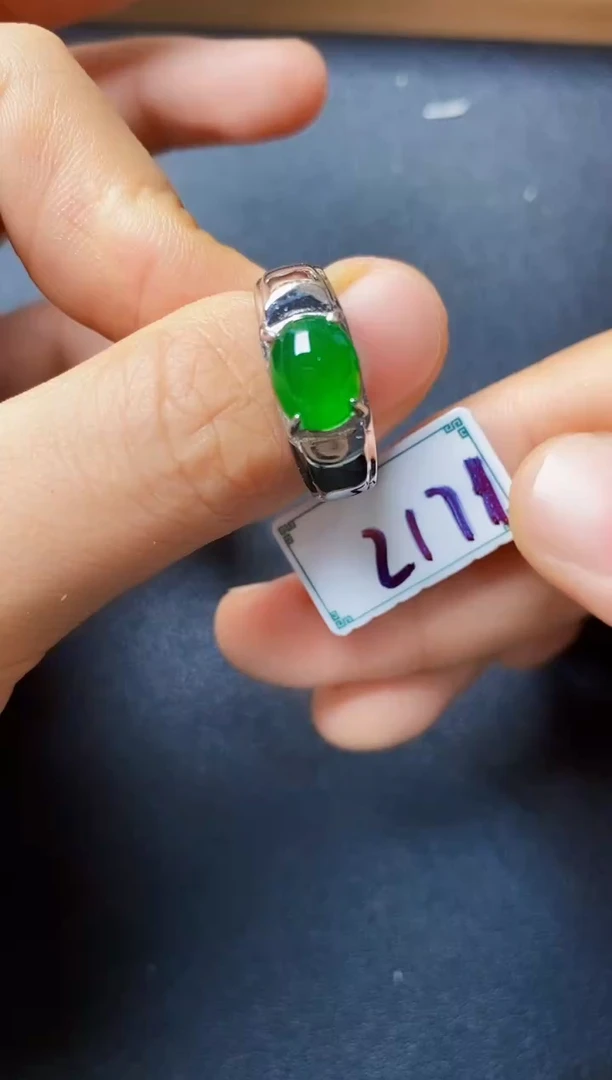 银S925镶嵌戒指翡翠2222222222222