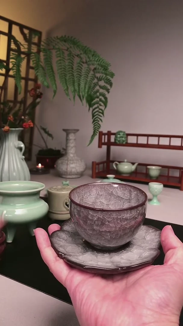 龙泉青瓷茶杯茶器摆件花器000
