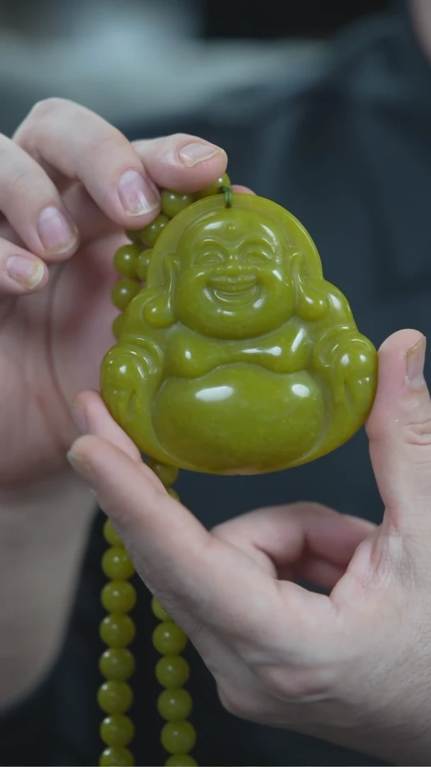 未镶嵌岫玉颈饰佛公80