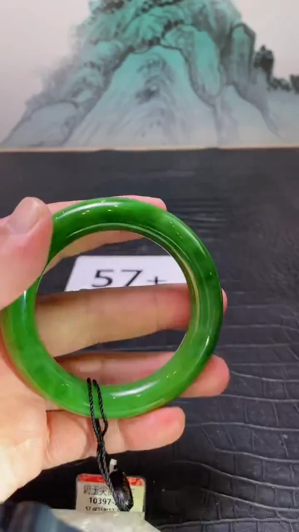 未镶嵌手镯和田玉（碧玉）罗*57+