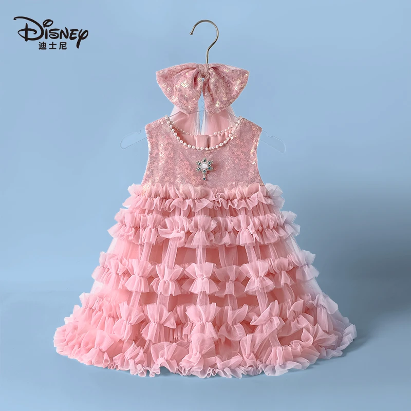 【YC】迪士尼女童连衣裙洋气宝宝超仙无袖背心裙女孩夏天纱裙p2515