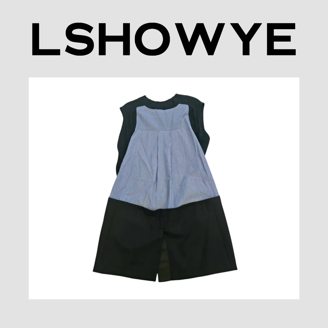 LSHOWYE｜针织拼竖条无袖连衣裙 25-111