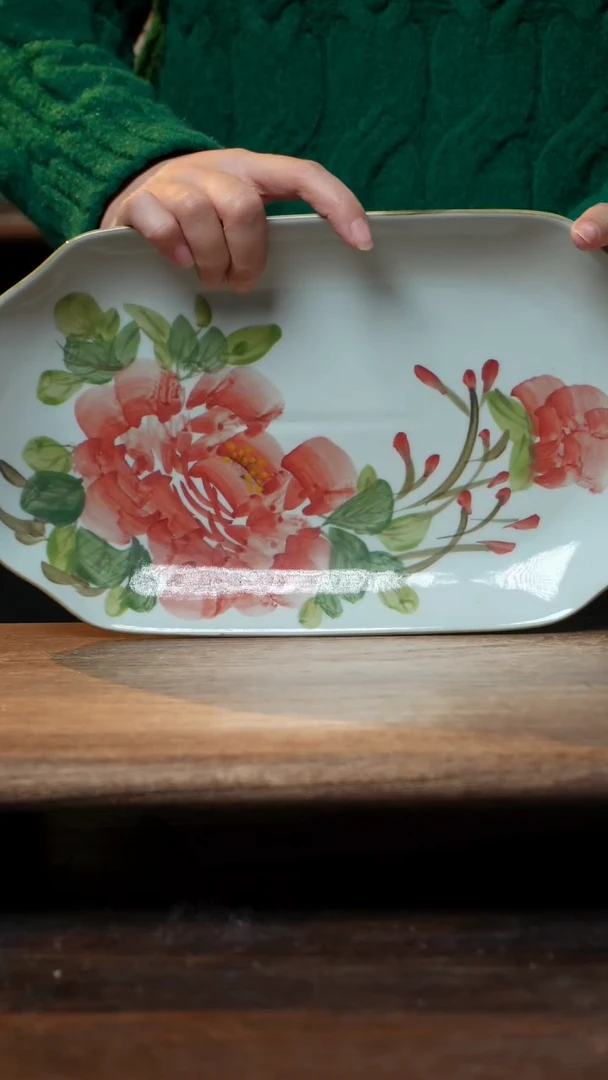 【闪购商品】碗1个景德镇高温瓷釉下瓷鱼盘