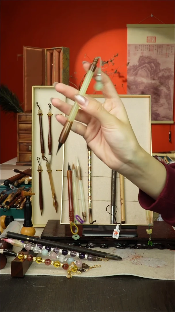 133号闪孤品高货毛笔链接 清水试笔 蘸墨不退