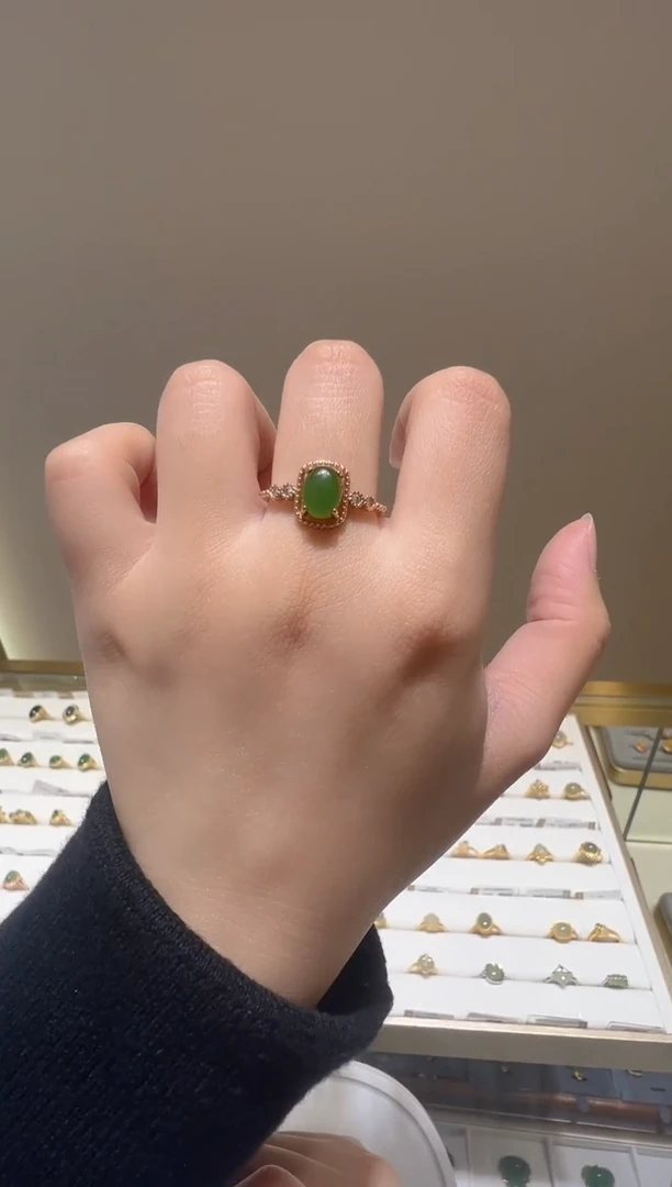 【闪购商品】和田玉戒指银S925镶嵌19