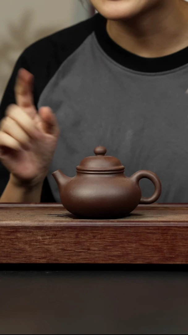 紫砂茶壶老紫泥 容天