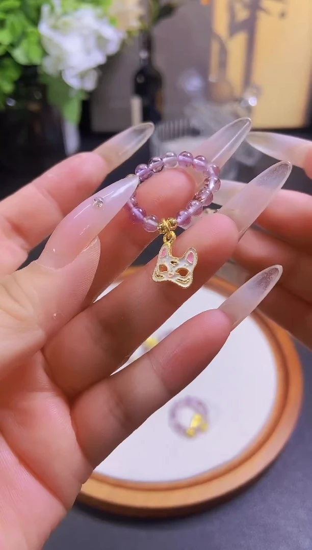 水晶戒指未镶嵌紫超七狐仙面具