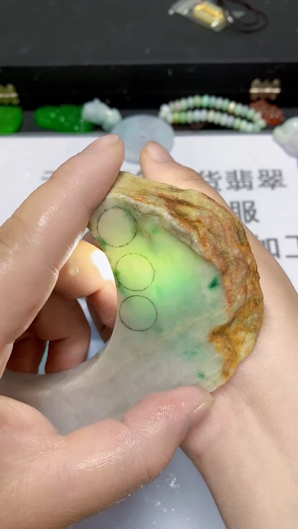 翡翠裸石缅甸天然翡翠A货S6515