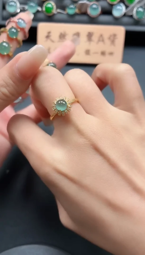 银S925镶嵌戒指翡翠11