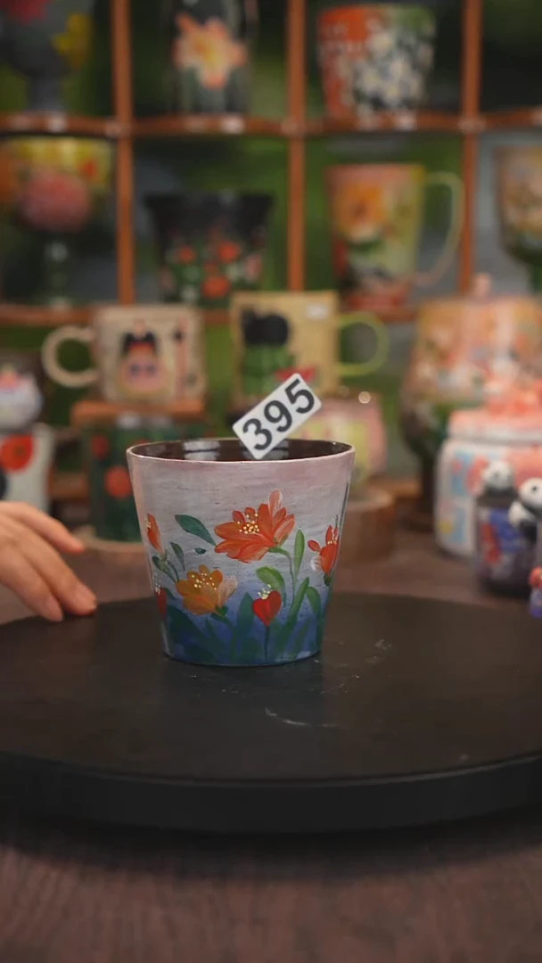紫砂油画釉下彩手绘395