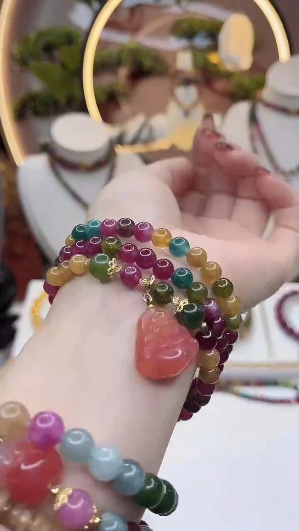 【闪购商品】碧玺手链未镶嵌碧玺佛公多圈手链单圈项链