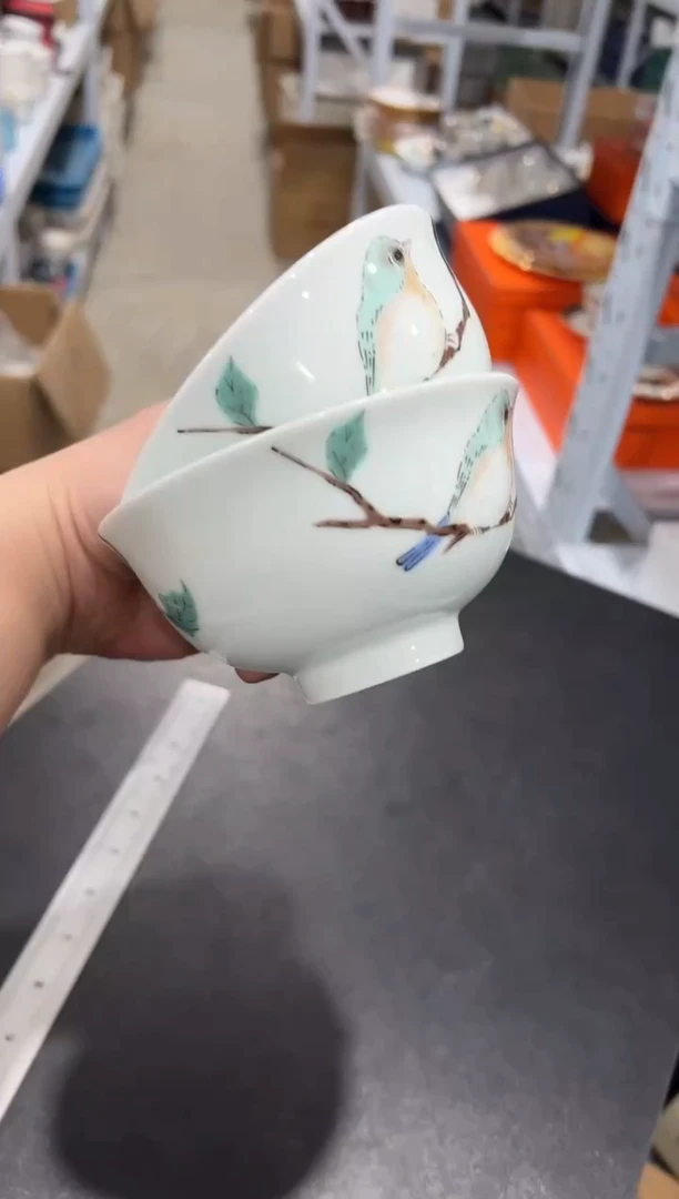 杯子骨瓷（简装）5寸 小鸟碗 两个