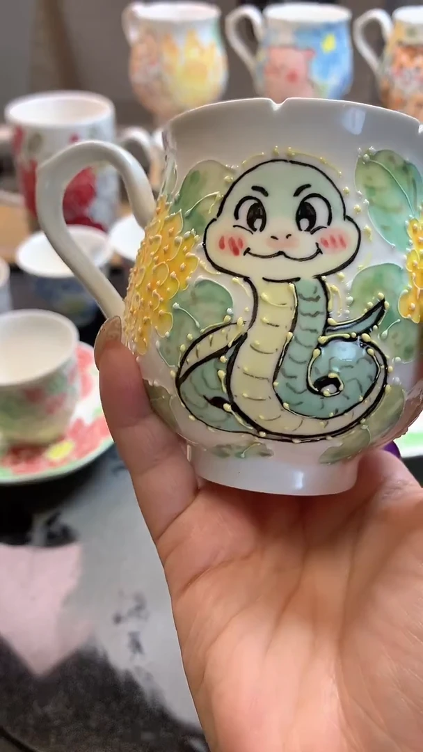 一味*手绘*纳财蛇