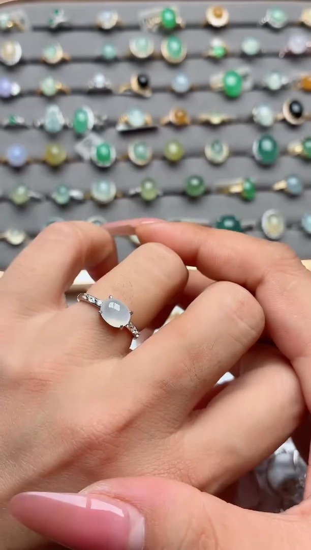 银S925镶嵌戒指翡翠.