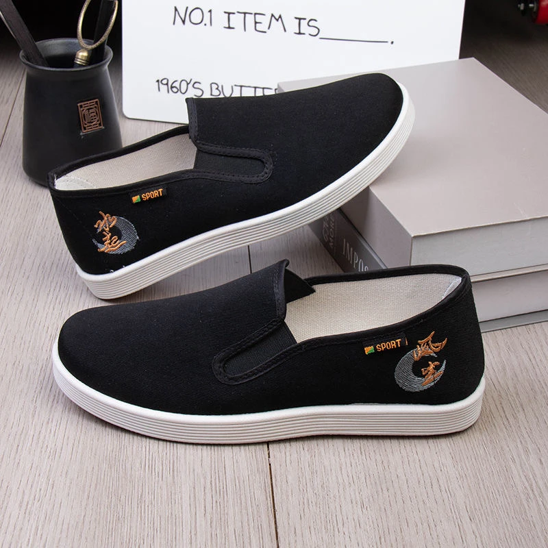 新款老北京布鞋男款时尚休闲板鞋舒适透气橡胶软底