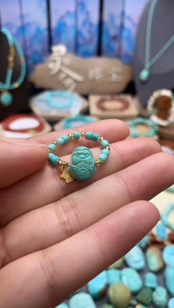 【闪购商品】绿松石戒指18K金镶嵌戒指