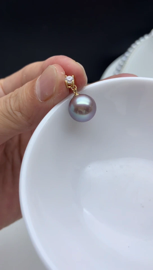 银S925镶嵌FF淡水珍珠紫珠吊坠（赠链）d037