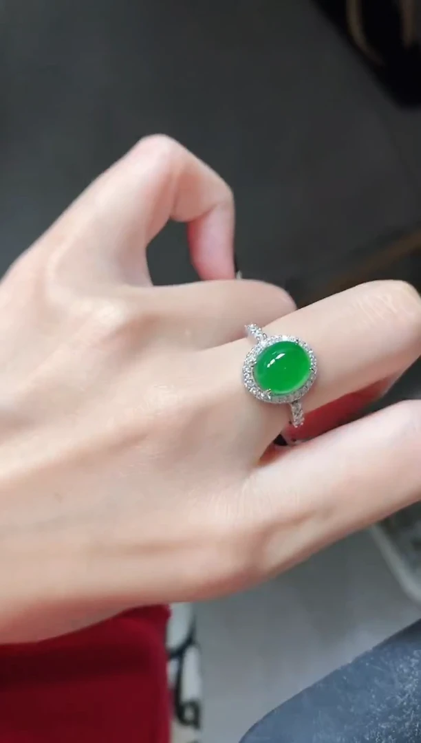 银S925镶嵌戒指翡翠51511
