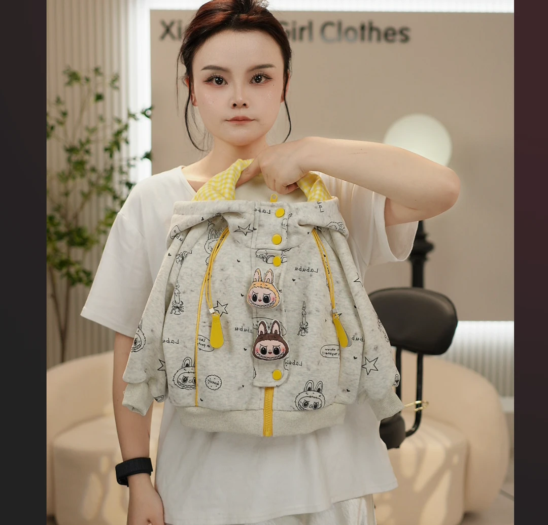 【贝塔】2025秋季新款男女童卡通洋气开衫连帽运动休闲束脚裤套装