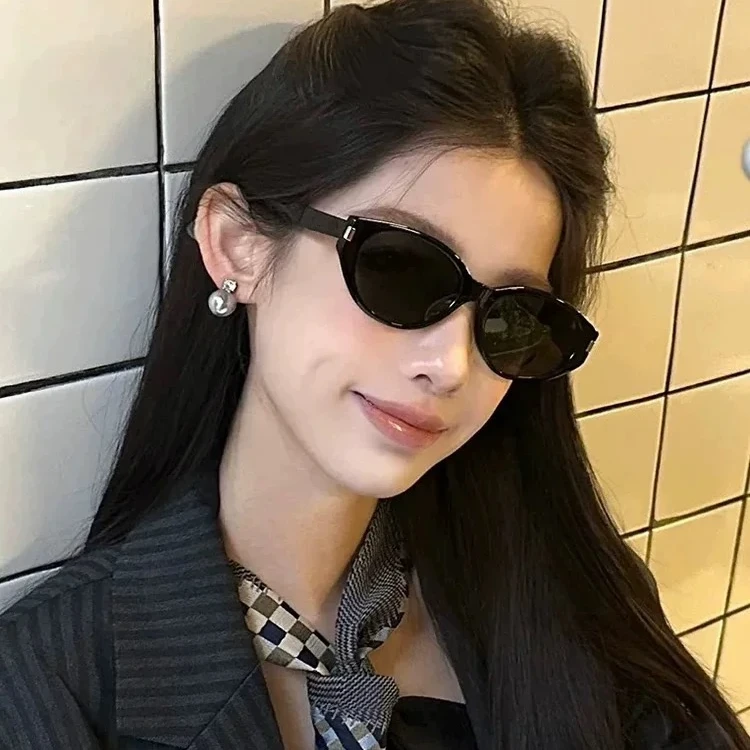 LCYY韩版复古猫眼墨镜显瘦气质适合方圆脸防紫外线遮阳太阳眼镜