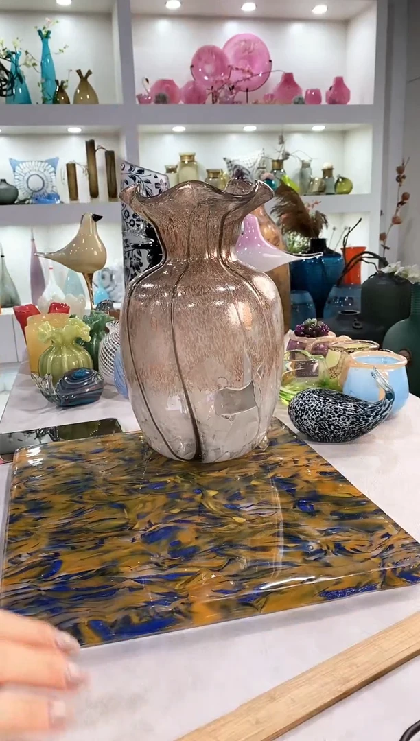 慕忆家手作琉璃花瓶30*8