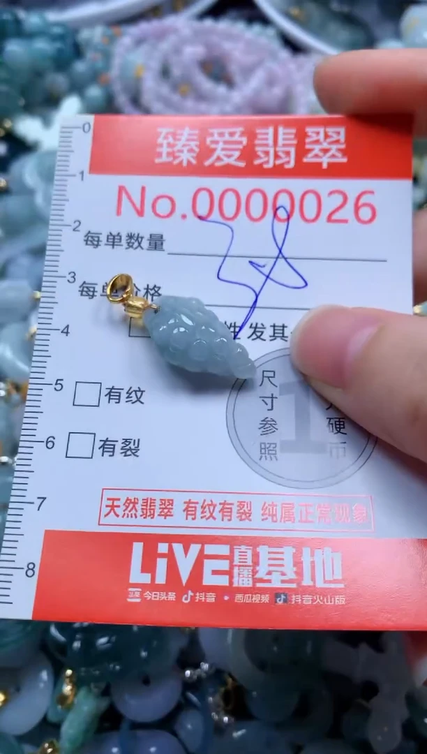 翡翠未镶嵌吊坠(不含链)0026