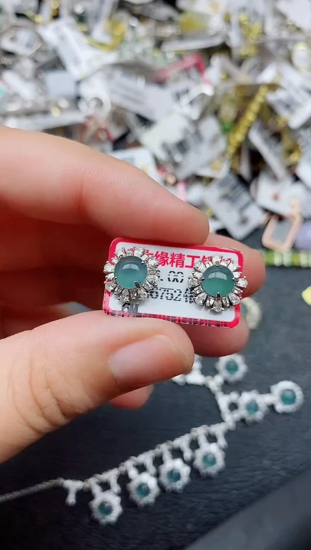 银S925镶嵌戒指翡翠1