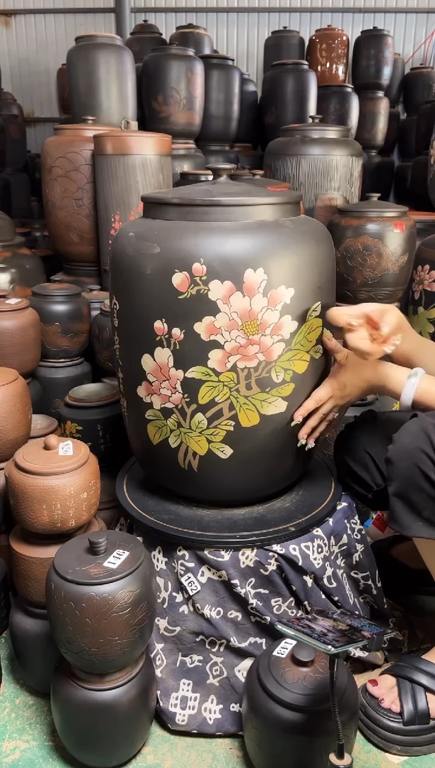 罐完品茶缸高51cm 彩填 349