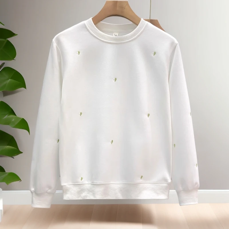 高端轻奢圆领衣服男款爆款2025新款简约刺绣休闲套头秋季卫衣男款