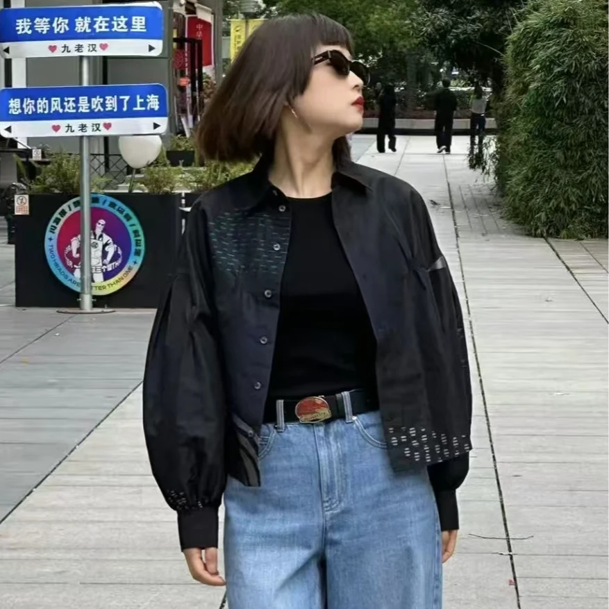 AMASS/阿玛施25新款春季上衣外套时尚百搭设计款几何衬衫5301010