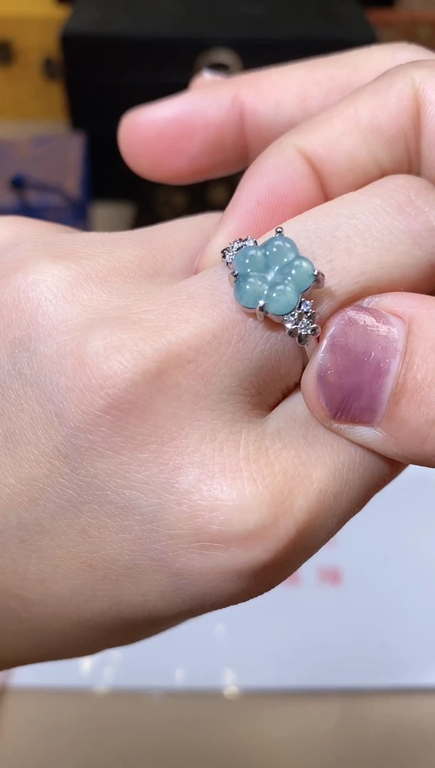 【闪购商品】翡翠戒指合金天然A货翡翠