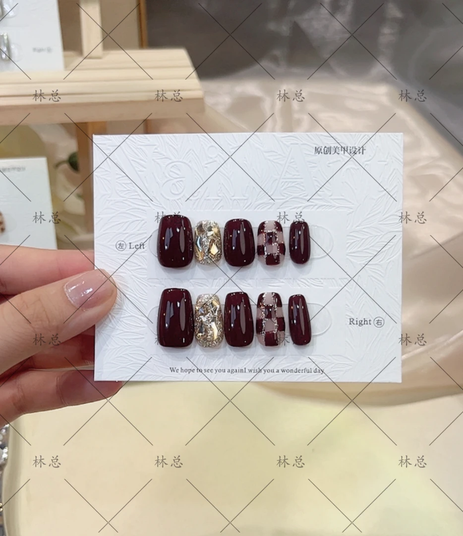 （现货）棋格盘 纯手工穿戴甲-可重复使用