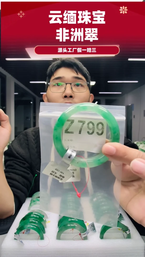 未镶嵌手镯石英质玉（非洲翠）56圈口Z799