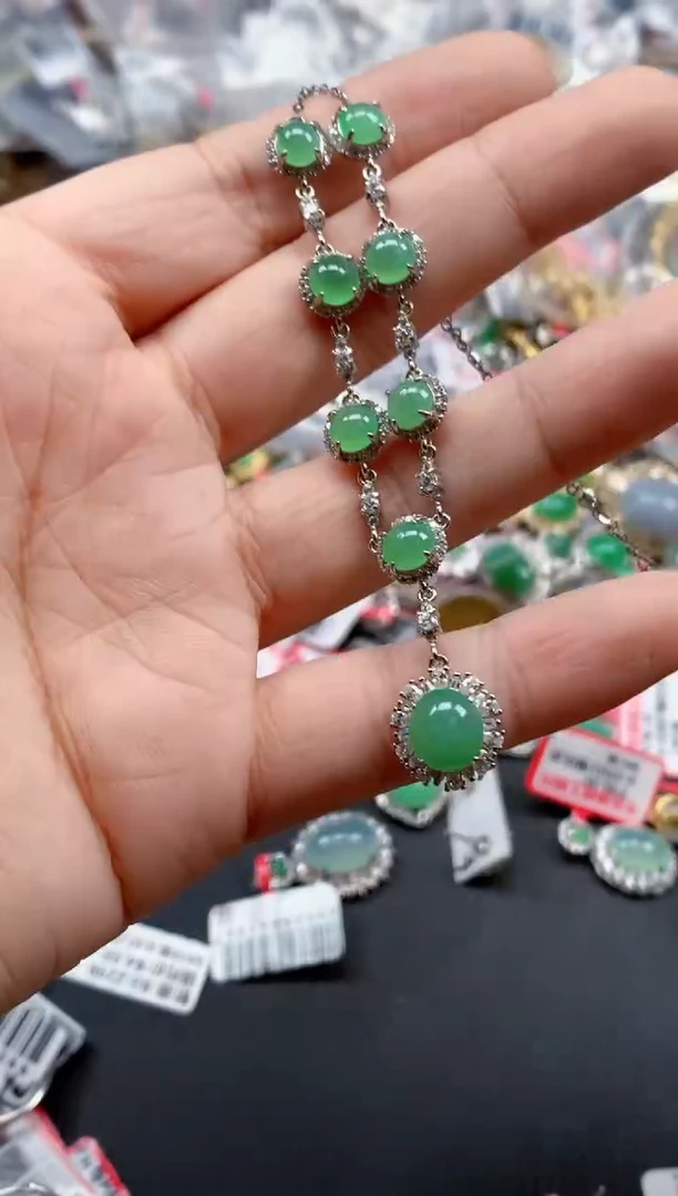 银S925镶嵌戒指翡翠天然A货缅甸翡翠