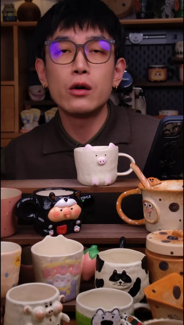 杯子陶景德镇可爱设计师款陶瓷