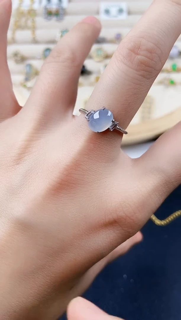 翡翠戒指银S925镶嵌416587