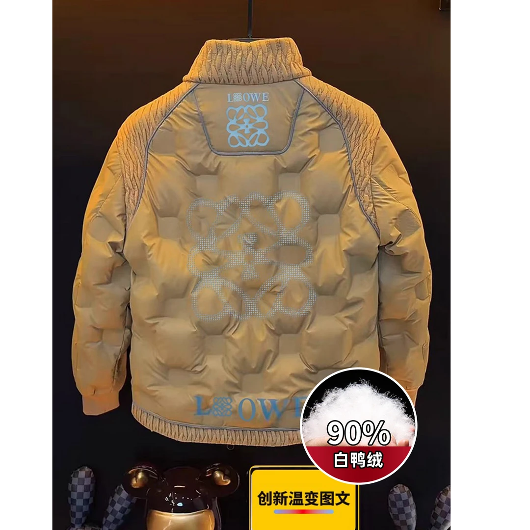 欧洲站高端90白鸭绒轻薄羽绒服男2025新款秋冬潮牌轻奢拼接外套男